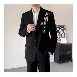 春季高定制立体刺绣轻奢西服外套男高级感痞帅歌手演出西装时尚潮图片