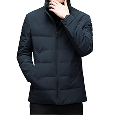 中年白鹅绒脱卸水貂绒毛领羽绒服爸爸装新款外套YYYR9928-P400，男装羽绒服，电商B212（原钱塘6029）