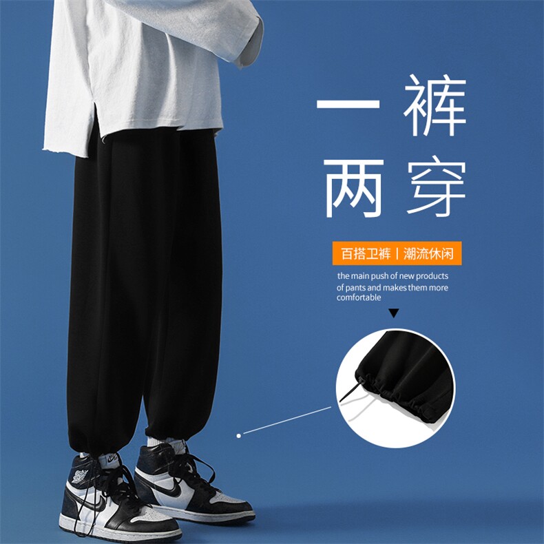 加绒2023秋冬卫裤高弹健康布聚酯纤维WK01-1-P23加绒批30,男装休闲裤,星座718-1