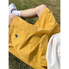 跑步速干短裤男款夏季薄款冰丝潮牌刺绣沙滩裤宽松休闲运动五分裤，男装牛仔裤，星座1001-1