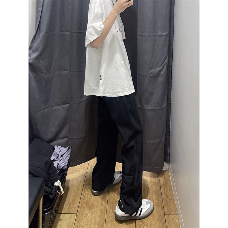 美式高街hiphop冰丝微喇弯刀休闲西裤裤货号K2427P55,男装西裤,电商A063