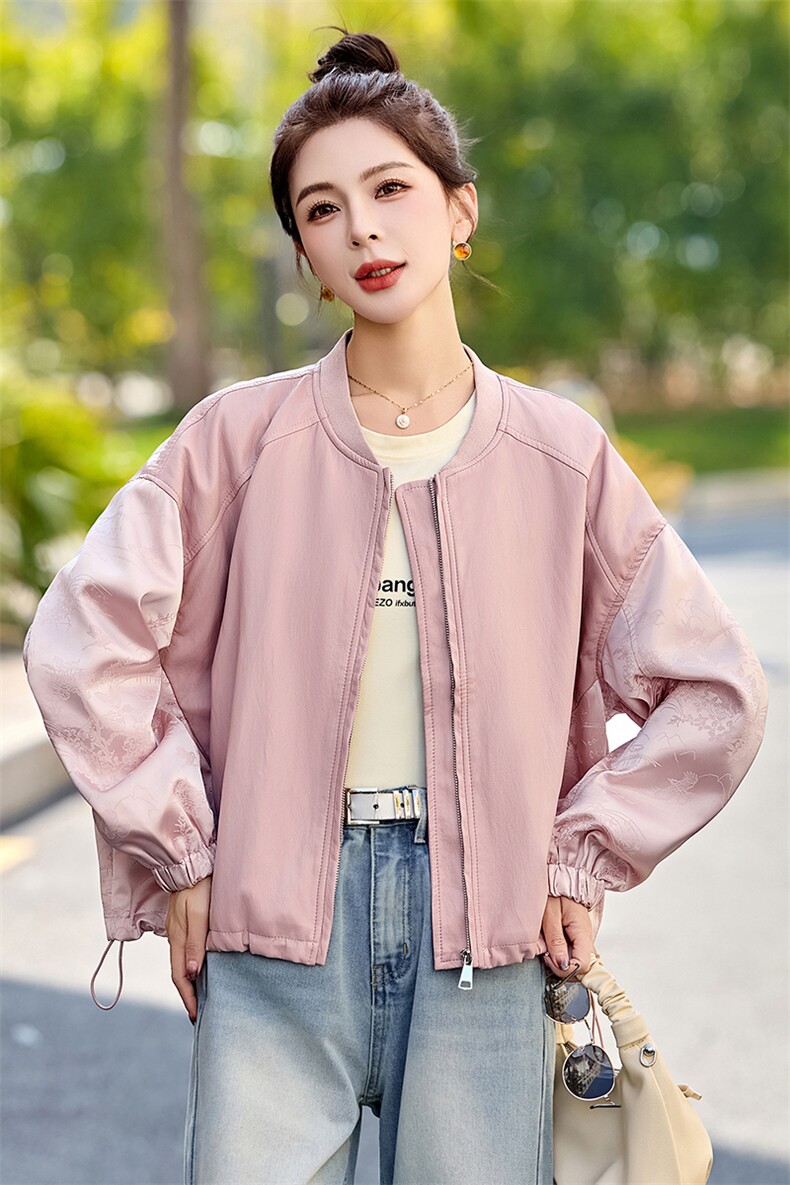 新中式超火皮衣外套女2025春季新款宽松大码机车服夹克现货！现货,女装皮衣,一安秀