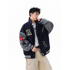 重磅毛巾绣撞色翻领夹克棒球服WT2559-P90-控158，男装夹克，星座609