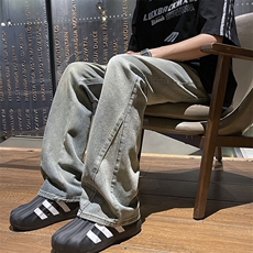 美式复古牛仔男夏潮牌美式修身高街长裤微喇裤2516p48，男装休闲裤，电商D315