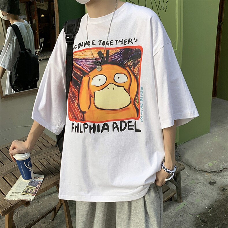 2025夏装小清新港风T恤潮流学生宽松大码百搭潮男短袖T2261-P28,男装T恤,电商B295