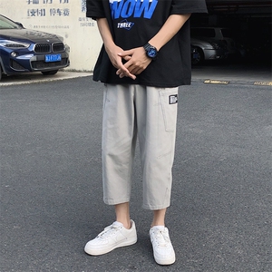 2022男夏季直筒阔腿薄款垂感宽松休闲七分裤  K611-特批32图片