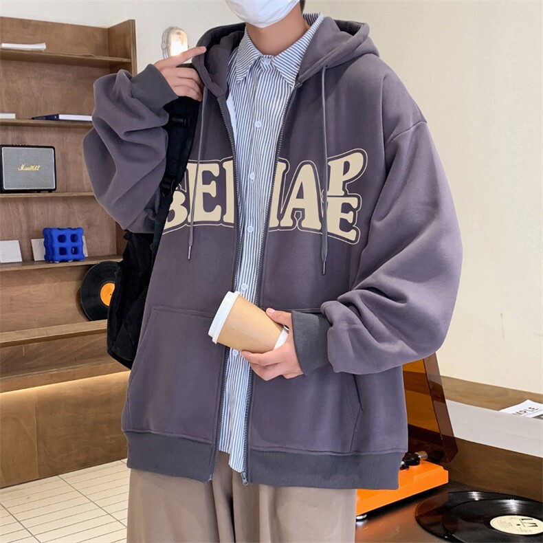 703-WH176-P65加绒70秋冬校园华棉印花连帽卫衣外套,女装短外套,星座703