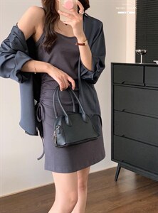 香丽迪网红chic高级感丝滑醋酸外披两件套图片