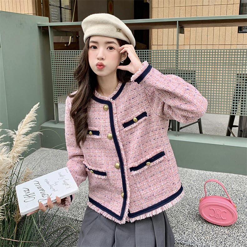 新款现货】轻奢粗花呢小香风短款外套212A-8809-150-218,女装短外套,浙宝212A