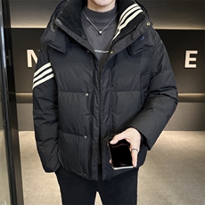 冬季新款连帽羽绒服男短款韩版面包服保暖羽绒外套Y35301-P225，男装羽绒服，电商A239