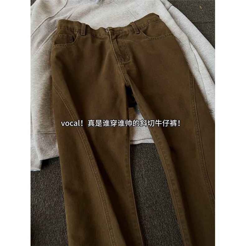 牛仔裤男高街风宽松微喇柳叶弯刀裤P46YC456,男装牛仔裤,星座1112-1