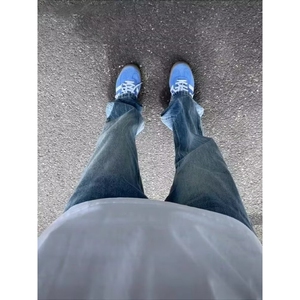 1506-1/KZ1071/P55闪电纹蓝牛夏季牛仔裤高街潮流痞帅百搭长裤男图片