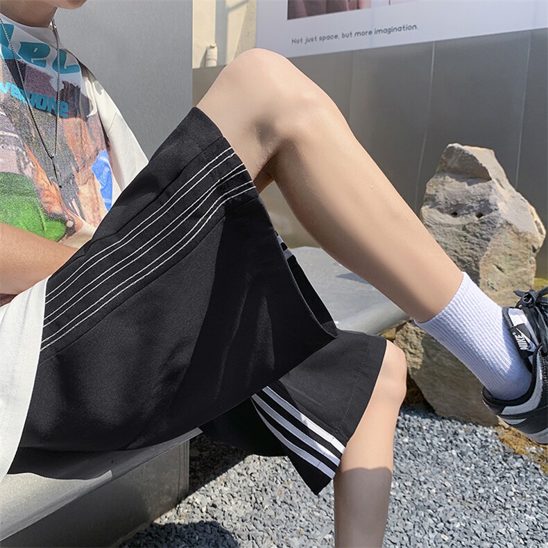 春夏条纹速干宽松短裤XZ604-KG27-P35控48,男装牛仔裤,星座604