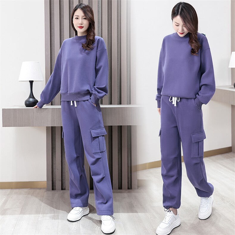 休闲女秋冬时尚潮流加厚加绒宽松减龄炸街圆领卫衣运动2025年秋季,女装卫衣/绒衫,凯瑟曼