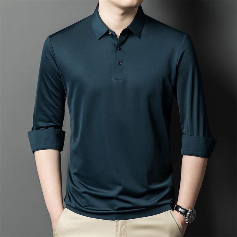 R-LS3399男式秋季新款长袖T恤男韩版时尚休闲男装翻领体恤,男装T恤,电商B360A（原721A）