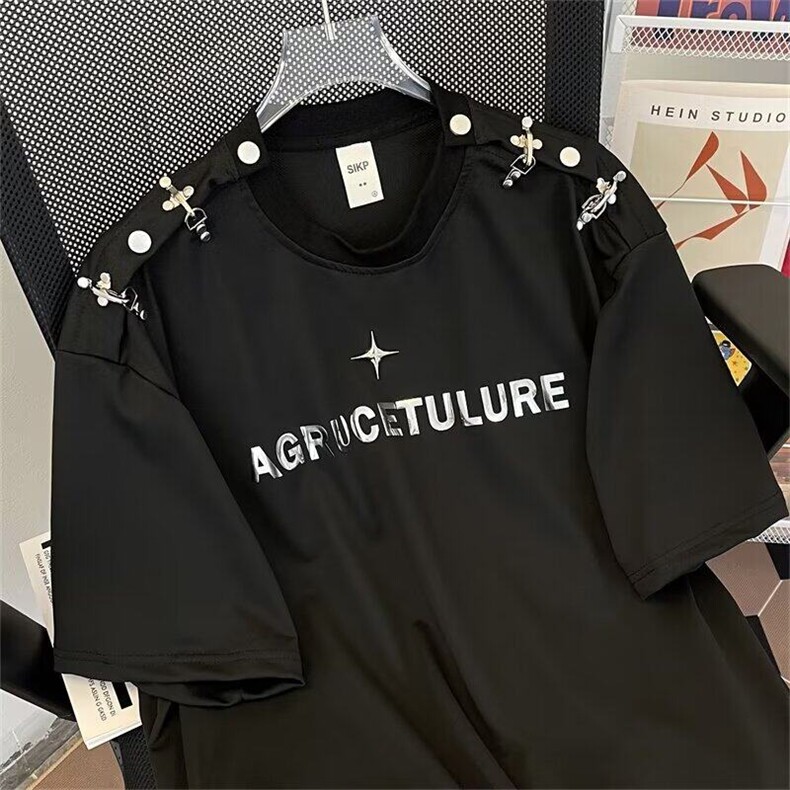DS130-P43春款短袖t恤男夏季新款设计感痞帅潮牌五分袖上衣ins,男装T恤,星座603-2