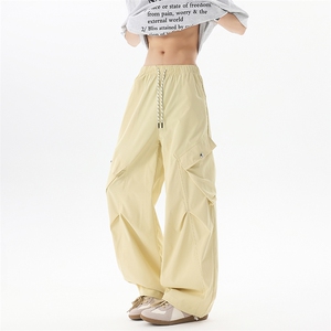 D206-1 8XL-M冰丝复古阔腿工装裤男宽松大口袋美式拖地裤男K9145图片