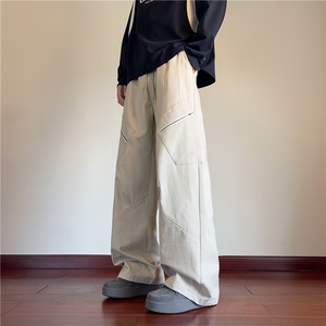 2025秋季机能分割褶皱设计拉链口袋工装裤B315-K25306-特p50控98图片