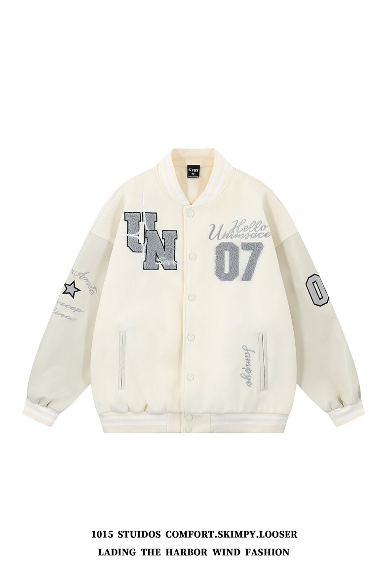 美式复古棒球服2025秋季新款高街潮牌情侣外套1015-JK127-P125,女装短外套,四季星座1015