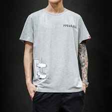 2021夏季新日系大码男马切达已注册卡通印花T恤休闲短袖T1007-P25，男装T恤，电商A001