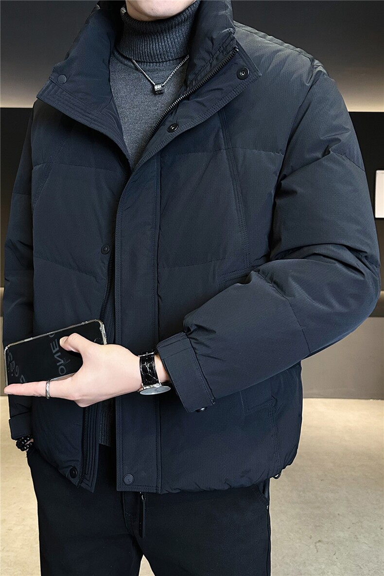 标50绒立领男士羽绒服冬季2025新款纯色外套A313-3305-P205,男装羽绒服,电商A313