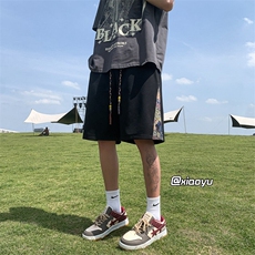 XZ616夏季新款风刺绣拼接百搭五分裤TY874M-5XLP35控48，男装休闲裤，星座512A（原616）