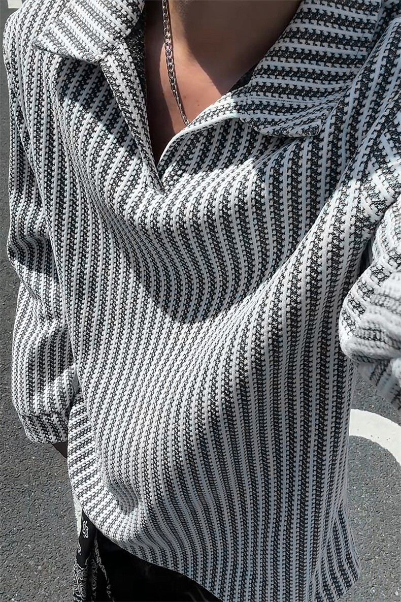 雪尼尔280g重磅美式鱼骨纹Polo领大码长袖T恤男T24553-特P24控48,男装T恤,电商A001