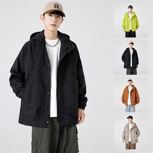 山系连帽夹克男士春秋新款户外冲锋衣工装上衣外套J90-P40图片