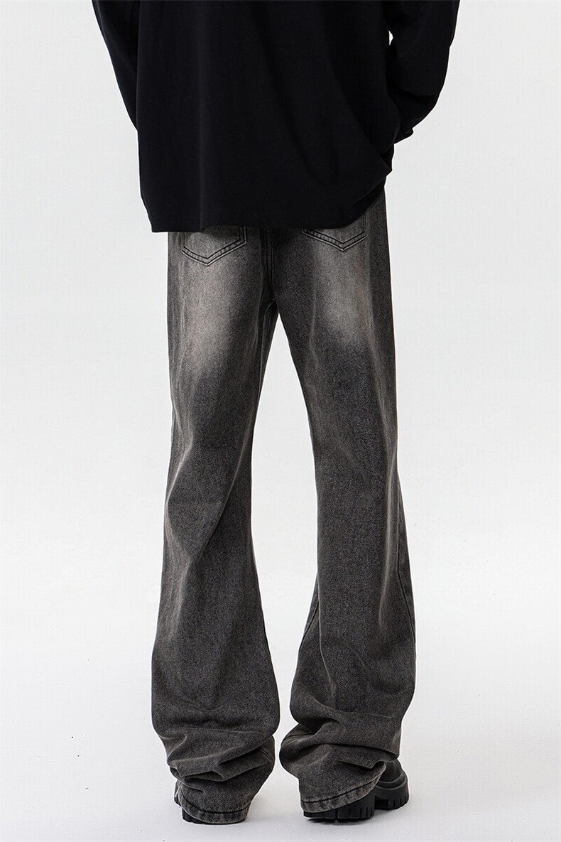 vintage美式高街牛仔裤男vibe水洗做旧微喇KZ010P58加绒68控78,男装牛仔裤,电商B312