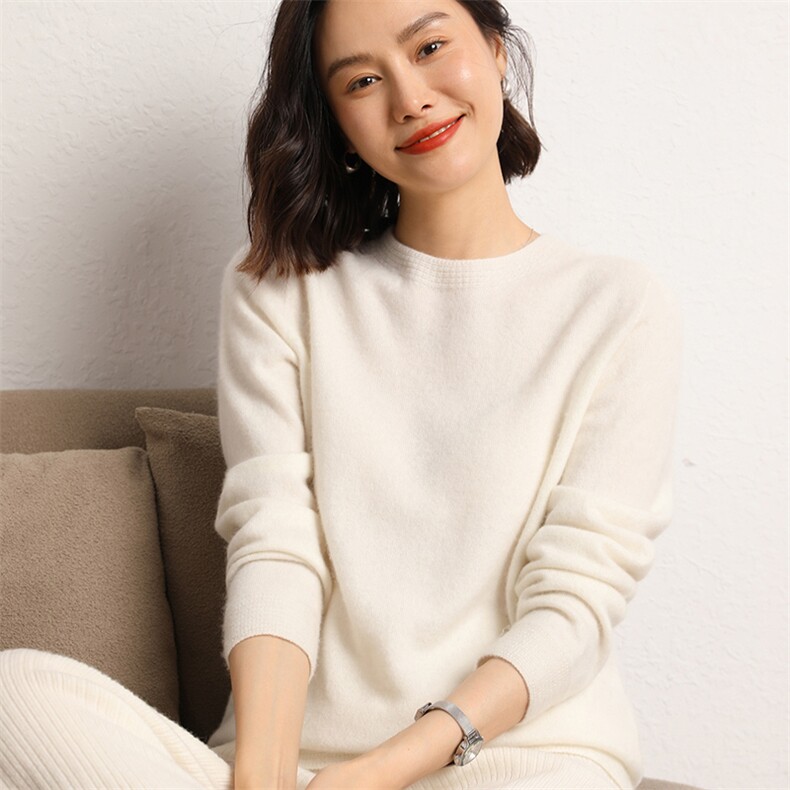 羊绒衫女时尚气质羊绒圆领内搭毛衣百搭针织打底上衣图片