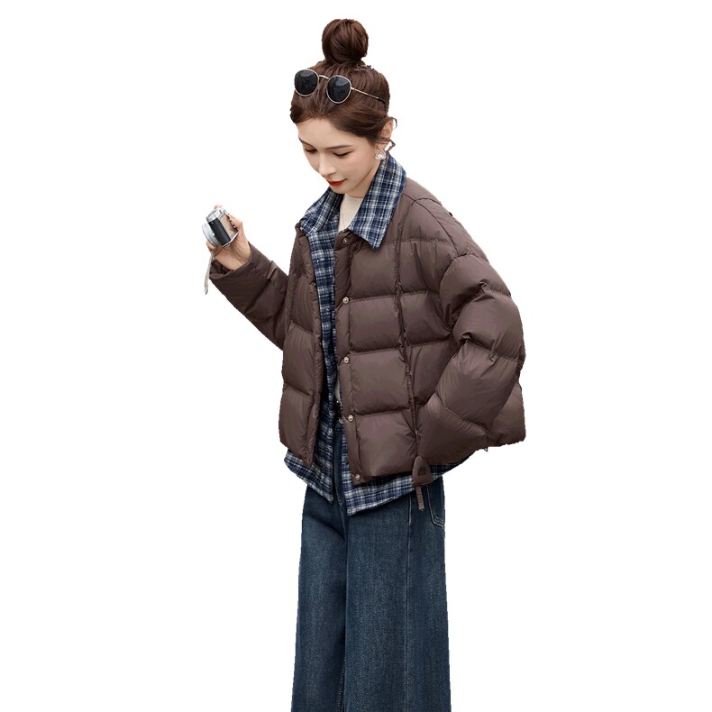 现货假两件套羽绒服女2025年冬季新款女装时尚休闲泡芙羽绒服,女装羽绒服,关键词