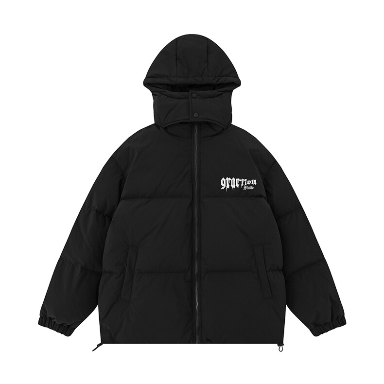 白底冬季时尚百搭宽松字母印花潮流棉服外套MY228特批85控158,男装棉衣,电商A247-1