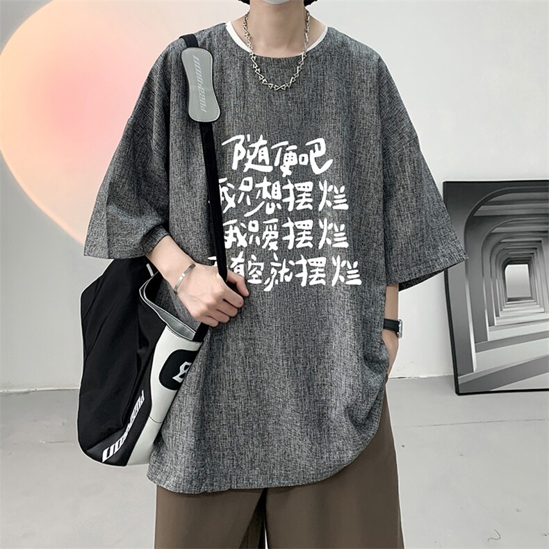 风复古亚麻短袖男棉麻t恤男半袖 ZT71371-P35图片