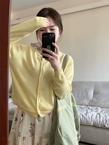 开衫毛衣女2025新款春秋薄款针织衫初春洋气超好看开春上衣外套图片