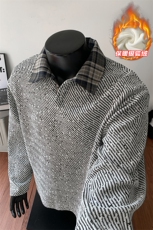 现货450g高克重雪尼尔粗花加绒银狐绒男上衣T5075J加绒-特P40控78，男装T恤，电商A001