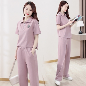 休闲运动服女2025新款夏装短袖长裤时尚韩版宽松显瘦潮,女装运动套装,凯瑟曼