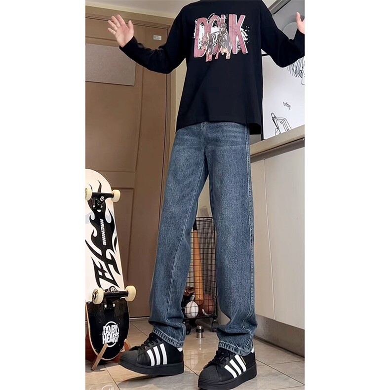 A178秋冬季新款美式休闲牛仔裤男直筒宽松9001P55限价68,男装牛仔裤,电商A178