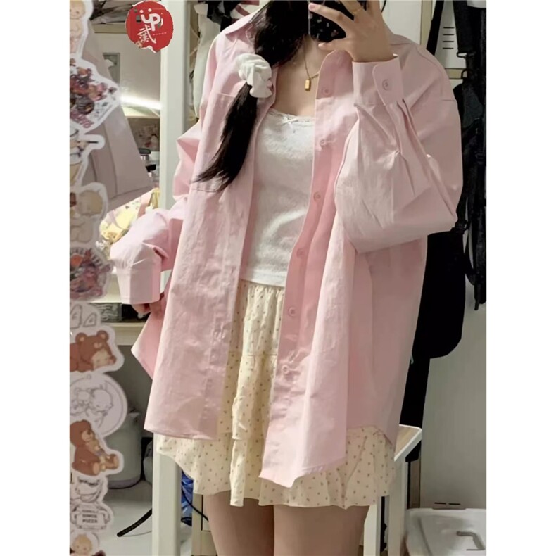 纯棉单衣袋长袖原版质量春夏新款男女纯色衬衫设计感宽松开衫,男装衬衫,星座1210-1