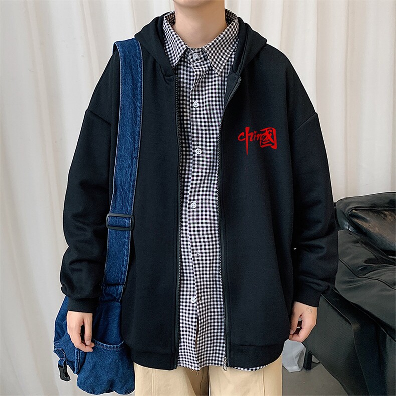 KS21276-P38加绒-P43连帽开衫卫衣男运动外套大码班服,男装卫衣,电商A040