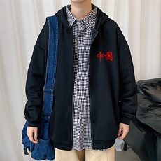 KS21276-P38加绒-P43连帽开衫卫衣男运动外套大码班服，男装卫衣，电商A040