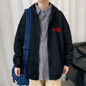KS21276-P38 加绒-P43 连帽开衫卫衣男运动外套大码班服图片