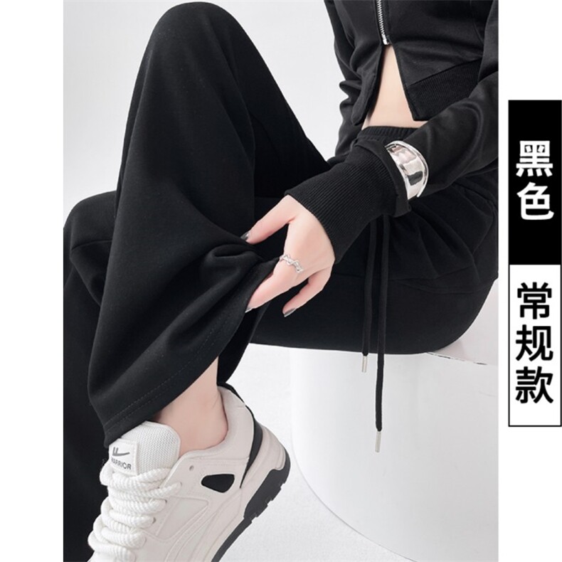 AK2414-P30美式辣妹低腰休闲裤女新款秋季百搭灰色显瘦微喇裤,女装休闲裤,星座617A-2