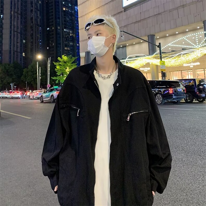 秋季新款韩版宽松百搭立领夹克男士休闲外套帅气上衣男装2128/P75图片