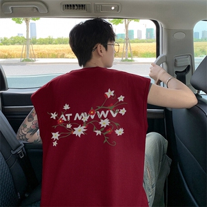 可48小时发货支持抖音得物来样二开240克重磅美式纯棉背心无袖t恤图片