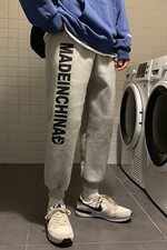 港风加绒加厚卫裤男宽松束脚大码运动裤子QT5070，男装休闲裤，星座810(原QT5070)