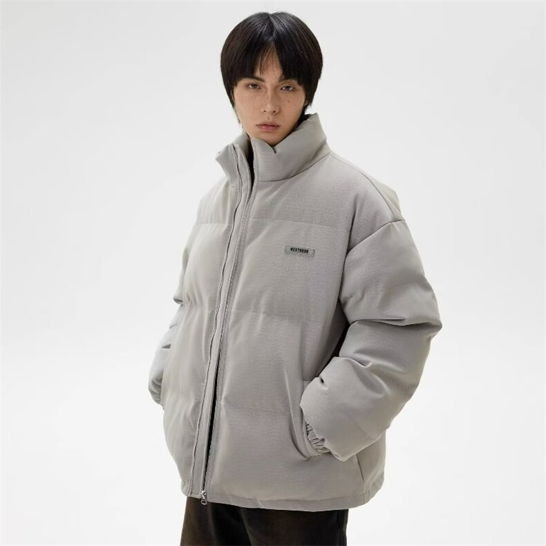 冬季情侣美式胶标纹理感棉服宽松棉衣裂纹设计棉服外套TTW86P76,男装棉衣,星座1013-5