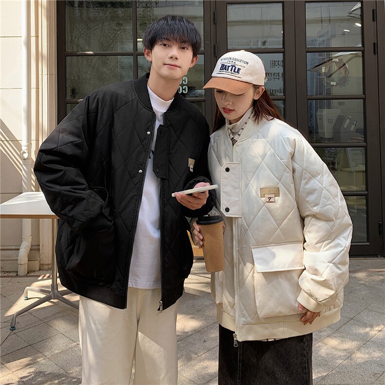 冬季2023大码港风棉衣棉服情侣装冬装男女中性宽松外套S273-P118,男装棉衣,电商A233-1
