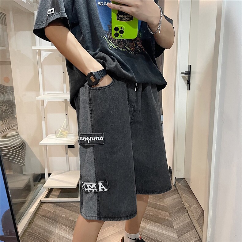 高街牛仔短裤男夏季五分裤N831P35,男装牛仔裤,星座1116-2