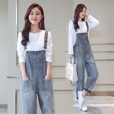 小脚裤潮流拼接气质九分裤2021年秋季吊带连体裤高腰，女装连体裤，布衣桑