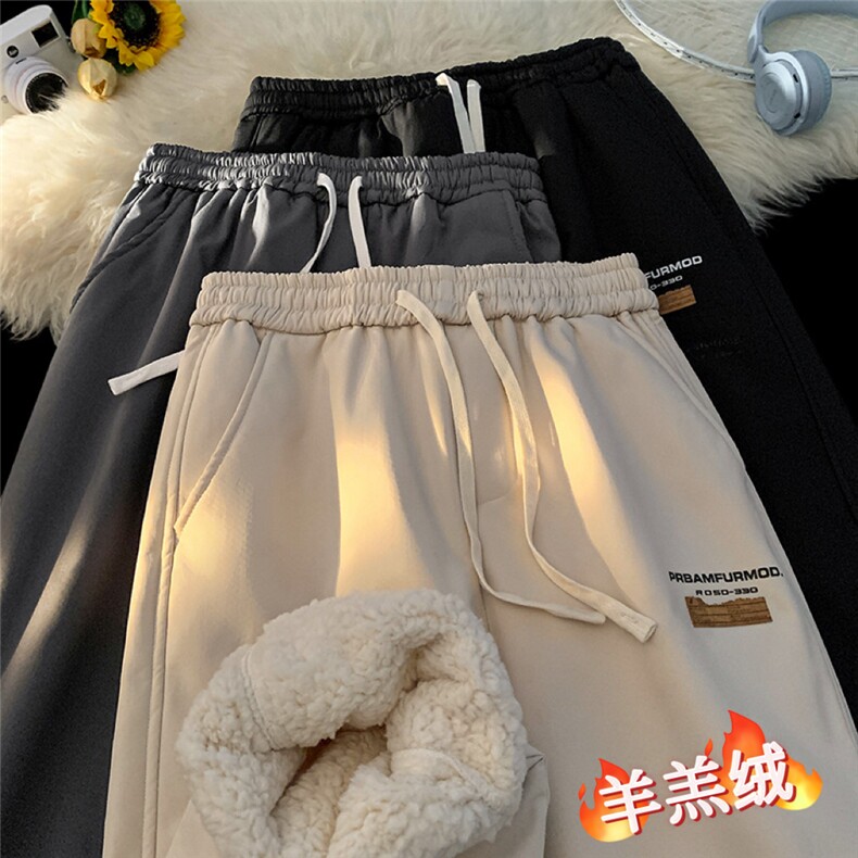 现货1万件冬季羊羔绒加绒保暖三防休闲裤男715-6BX27(控78),男装休闲裤,星座715-6